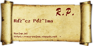 Rácz Pálma névjegykártya