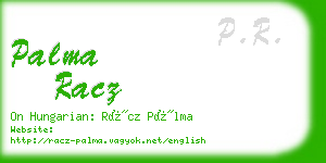 palma racz business card